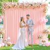 8 Panels Blush Pink Backdrop Curtain for Parties Wedding Wrinkle Free Pink Photo Curtains Backdrop Drapes Fabric Decoration for Baby Shower Birthday Party 40ft(W) x 10ft(H) view 4