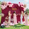 8 Panels Burgundy Backdrop Curtain for Wedding Parties Wrinkle Free Maroon Photo Curtains Backdrop Drapes Fabric Decoration for Birthday Bridal Shower Ceremony 40ft(W) x 10ft(H) view 3