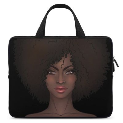 African American Pretty Girl Laptop Bag Durable Computer Case Briefcase Handbag with Handle for Work Business Office 12inch