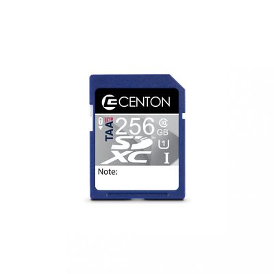 Centon SD UHS-I / A1 / V10 / U1 / Class 10 Flash Memory Card 256GB x 1, (S1-SDXU1-256GTAA)