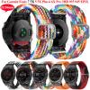 GANYUU 22 26mm Elastic Smart Watch Band Straps for Garmin Fenix 7 7X 6 6X Pro 5X 5 3HR 945 S60 S62 QuickFit Release Strap Nylon Bracelet (Color : Red White, Size : Quickfit 26mm) view 2