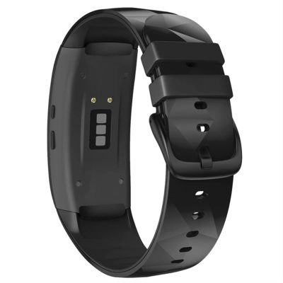 GANYUU for Samsung Gear Fit 2 Pro Strap Smart Adjustable Silicone Wrist Band for Gear Fit2 Pro SM-R360 Wristband Bracelet Sport Straps (Color : Silver Yellow)