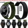 GANYUU Nylon Loop Watchband Strap For Garmin Fenix 7 7X 6X 6 Pro 5X 5 Plus 3HR 935 Smart Watch Lightweight Hook Woven Wristband 26 22MM (Color : Army green, Size : 26mm Fenix 3 3HR) view 2