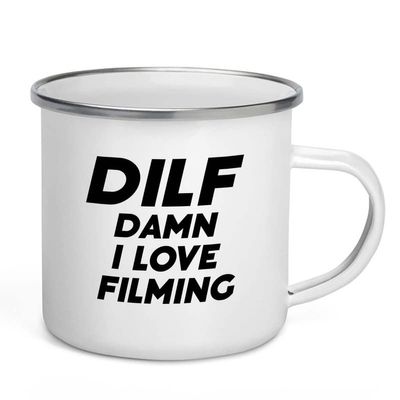 Funny Acronym Camper Mug 12oz - Dmn I Love Filming - Filmmaker Gifts Camera Lens Cut Prop Director Movie Film Scriptwriter