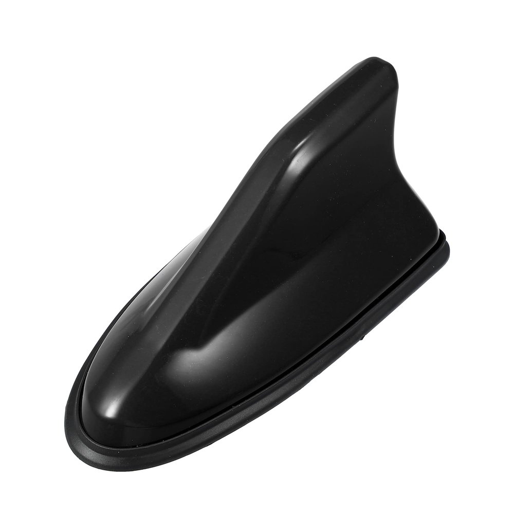 X AUTOHAUX Self Adhesive Shark Fin Shape Car Roof Aerial Antenna Decorative AM/FM Radio Signal Antenna Gloss Black