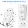 Jgstkcity 20W USB C Recessed Power Strip,Surge Protector Waterproof,Furniture Desk Power Outlet,2 Outlets and and USB C Charging,Suitable for Side Table,Flat Plug,6ft Cable White view 2