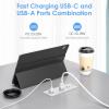 Jgstkcity 20W USB C Recessed Power Strip,Surge Protector Waterproof,Furniture Desk Power Outlet,2 Outlets and and USB C Charging,Suitable for Side Table,Flat Plug,6ft Cable White view 3