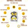 100pcs Assorted Stickers (Softball Stickers, Softball Decals for Skateboard Laptop Water Bottles) view 2