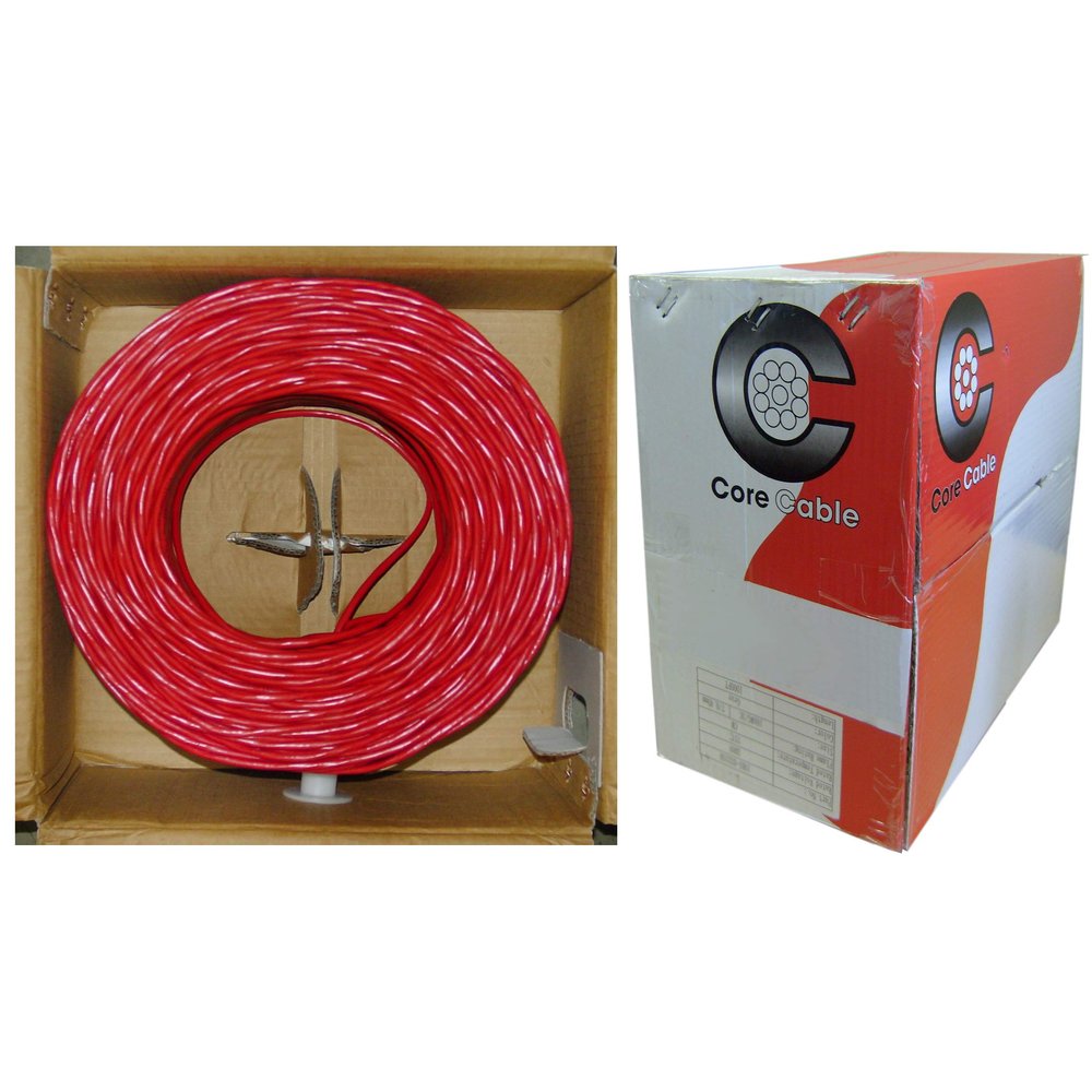Cable Central LLC 18/4 (18AWG 4C) Solid FPLR Fire Alarm/Security Cable, Red, 500 ft, Pullbox