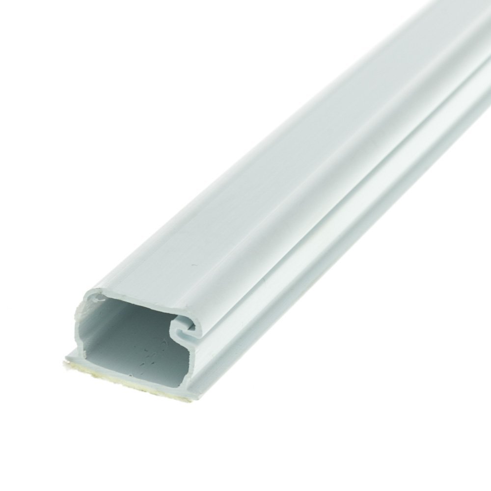 Cable Central LLC Box of 20-1.25 inch Surface Mount Cable Raceway, White, Straight 6 Feet Section