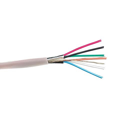 Cable Central LLC Shielded Plenum Security Cable, White, 22/6 (22 AWG 6 Conductor), Stranded, CMP, Pullbox, 500 Feet
