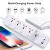 FANLIDE Universal Power Strip with USB C, 5 Outlets 3 USB and 1 USB C Ports, 6.5ft Power Cord Circuit Breaker view 2