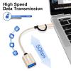AIYEEN 2-in-1 USB C/Micro to USB Adapter, USB C to USB 3.0, USB to Android OTG Adapter Cable Compatible with MacBook Pro Android Google Samsung and More, Gold view 4