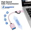 AIYEEN 2-in-1 USB C/Micro to USB Adapter, USB C to USB 3.0, USB to Android OTG Adapter Cable Compatible with MacBook Pro Android Google Samsung and More, Rose Gold view 4