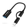 AIYEEN USB-C/Micro to USB Adapter, 2-in-1 USB 3.0, OTG Adapter Cable, Compatible with MacBook Pro, Android, Google, Samsung, and More, Black view 1