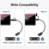 AIYEEN USB-C/Micro to USB Adapter, 2-in-1 USB 3.0, OTG Adapter Cable, Compatible with MacBook Pro, Android, Google, Samsung, and More, Black view 3