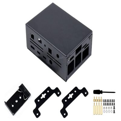 Black Aluminum Protection Case Kit for M.2 to 4G/5G HAT Case Only @XYGStudy (PI4-CASE-4G-5G-M.2)
