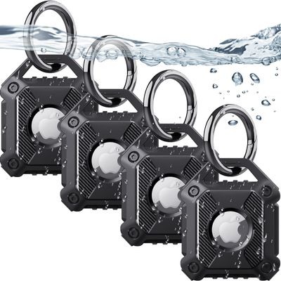 iwantit 4 Pack Waterproof Airtag Holder, Air Tag Keychain, Anti-Theft Protective Tracker Case with Key Ring for Apple Air Tags, IP68 Airtags Case for Luggage, Keys, Bags, Dog Pet Collar