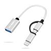 AIYEEN 2-in-1 USB C/Micro to USB Adapter, USB C to USB 3.0, USB to Android OTG Adapter Cable Compatible with MacBook Pro Android Google Samsung and More, Silver view 1
