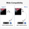 AIYEEN 2-in-1 USB C/Micro to USB Adapter, USB C to USB 3.0, USB to Android OTG Adapter Cable Compatible with MacBook Pro Android Google Samsung and More, Silver view 3