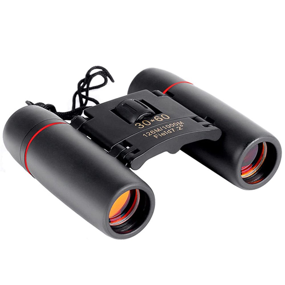 BA1 30x60 Small Binoculars for Kids and Adults Portable Light Binoculars Foldable Binoculars Waterproof Small Binoculars for Outdoor Bird Watching Travel Sightseeing Hunting Camping BA1(Black)