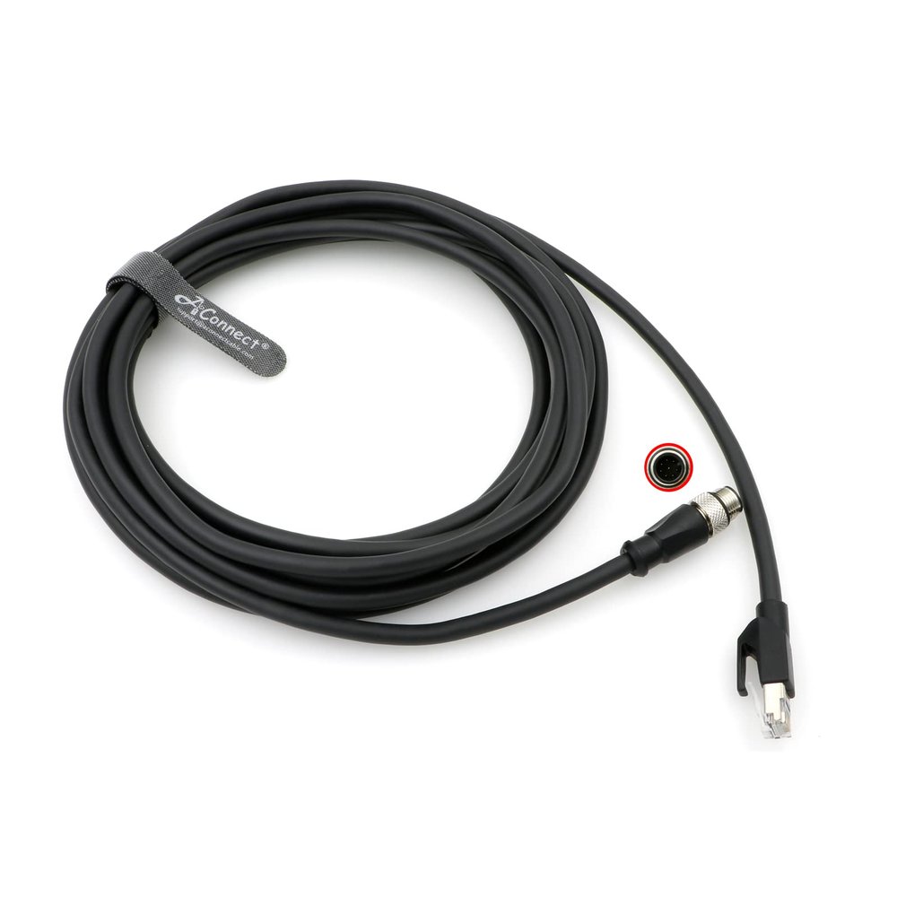 AConnect M12-A-Code Ethernet-Cable for Cognex DM300 M12 8 Pin Male A Code to RJ45 Shielded Ethernet High Flexible Cable 8M