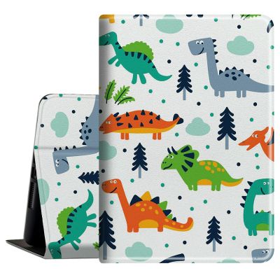 Case for Kindle Fire HD 8 & 8 Plus Tablet (12th Generation 2022), Slim PU Leather Cover with Auto Sleep Wake Feature Folio Case for Amazon Kindle Fire HD 8 2022 Tablet,Cartoon Dinosaur
