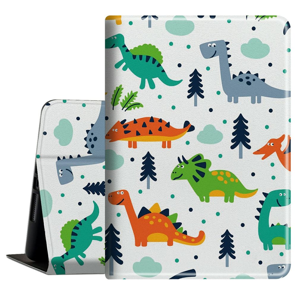 Case for Kindle Fire HD 8 & 8 Plus Tablet (12th Generation 2022), Slim PU Leather Cover with Auto Sleep Wake Feature Folio Case for Amazon Kindle Fire HD 8 2022 Tablet,Cartoon Dinosaur