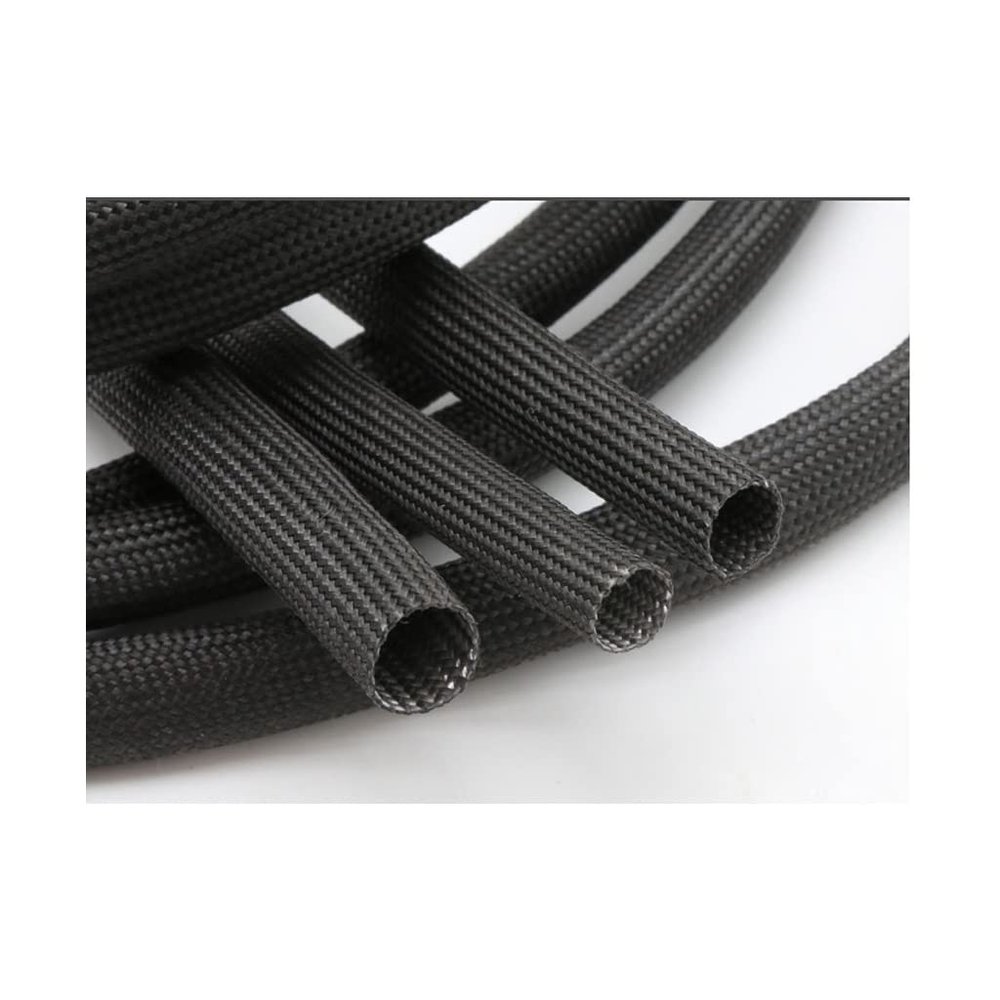 MOZTO Braided Fiberglass Sleeve 600 Deg.C High Temperature Glass Fiber Tube Fiberglass Sleeving, for DIY Tubing Cable Sleeves 1pcs (Color : Black, Size : 5mm x 2meters)