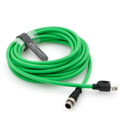 AConnect M12-D-Code Ethernet-Cable for Industrial Camera M12 4 Pin Male D Code to RJ45 Shielded Cat5e Ethernet High Flexible Waterproof Cable 8M