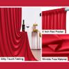 10ftx8ft Red Wrinkle-Free Backdrop Drapes, Not See-Through Red Polyester Background Curtains Backdrop Decorations for Party view 2