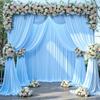 10ftx8ft Baby Blue Wrinkle-Free Backdrop Curtain for Party, Blue Polyester Photo Drapes Background Curtains Baby Shower Party Birthday Wedding Decorations view 2