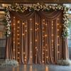 10ftx10ft Brown Wrinkle-Free Backdrop Drapes, Not See-Through Brown Polyester Background Curtains Backdrop Decorations for Party view 2