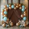 10ftx10ft Brown Wrinkle-Free Backdrop Drapes, Not See-Through Brown Polyester Background Curtains Backdrop Decorations for Party view 4