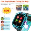 4g Kids Smart Watch W Gps Tracker, Phone Watch W Video Chat 3 Way-call Wifi Sos Touch Screen Child Tracker Phone Watches Christmas Birthday Gift For Boys Girls 3-15 Years W Sim Slot Kids Watch (Green) view 3