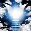DORCEV 9x9ft Heaven Angel Wing Backdrop dor Baby Shower Photography Background Stairway to Heaven Dark Blue White Cloud Sky Lord Prayer Church Party Wallpaper Child Newborn Photo Studio Props view 4