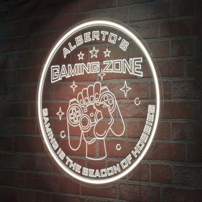 NOXTROND Personalized Gaming Neon Sign, Custom Dimmable Game Room Wall Dcor LED Neon Lights, Gamer Gifts for Men Teen Boys Girls Room Dcor (12")