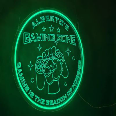 NOXTROND Personalized Name Gaming Neon Light Sign, Custom Dimmable Game Room Wall Dcor LED Neon Signs, Gamer Gifts for Men Teen Boys Girls Room Dcor (20")