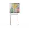 POUT E16 TV Studio Display Mount - Solid Wood Easel Quad-Leg w/Height Adjustable White Bracket & Cable Ties - Max Load 88lbs 49 to 70 Inch LED LCD VESA Screens - Universal TV Stand Mount (Black) view 1