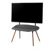 POUT E17 TV Studio Display - Solid Wood Legs Metal Base w/Height Adjustable Black Bracket & Felt Shelf - Supports Max Load 88lbs 55 to 70 Inch LED VESA Screens - Universal TV Mount (Black Walnut) view 1