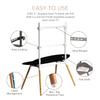 POUT E17 TV Studio Display - Solid Wood Legs Metal Base w/Height Adjustable Black Bracket & Felt Shelf - Supports Max Load 88lbs 55 to 70 Inch LED VESA Screens - Universal TV Mount (Black Walnut) view 4