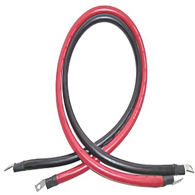 AIMS Power CBL20FT4AWG Inverter Cable #4 AWG 20 ft Set, 157 Amps Max, Use with 12V 1500W Inverters or Smaller, Both Ends Lugged, 5/16" Cable Diameter, 7/16" Lug Diameter