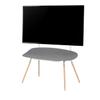 POUT E17 TV Studio Display - Solid Wood Legs Metal Base w/Height Adjustable Black Bracket & Felt Shelf - Supports Max Load 88lbs 55 to 70 Inch LED VESA Screens - Universal TV Mount (White Birch) view 1