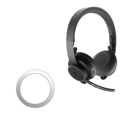 BoxWave Smart Gadget Compatible with Logitech Zone Wireless Headset - MagnetoSafe Ring, Add Magnet Functionality Adhesive Alloy - Metallic Silver