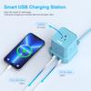 Power Strip with USB-C (3.0A), TOPREK Surge Protector (700J), TOPREK 10 FT Extension Cord with Flat Plug, 5 AC Outlets 4 USB, Desk Charging Station for Living Room, Nightstand, Office, Travel view 3