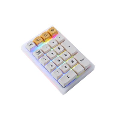 BOYI TD21 Hot Swap Numpad,21 Keys Mini Numpad Portable Keypad Bluetooth5.0/2.4G/Wired Number Pad Keyboard PBT Keycaps RGB Backlit Type-C Mini Keyboard (Honey Milk)