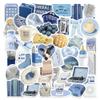 Stickers Aesthetic Waterproof Laptop Stickers Decals for Water Bottle Vintage Scrapbook Stickers for Journals Supplies Journal Planners (Cream Blue) view 1