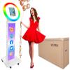 ZLPOWER Photo Booth for iPad 10.2" 10.9'' 11'' 12.9'' Photobooth Machine Stand Shell Selfie Adjustable Machine Custom Logo with RGB LED Ring Light and Honeycomb Case for Wedding Rental Events view 1