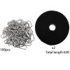 65 Ft x 3/4 Inch Hook and Loop Straps with 100 Metal Buckles, Nylon Fastening Cable Ties Adjustable Cinch Strap, Cut-to-Length, Black view 2