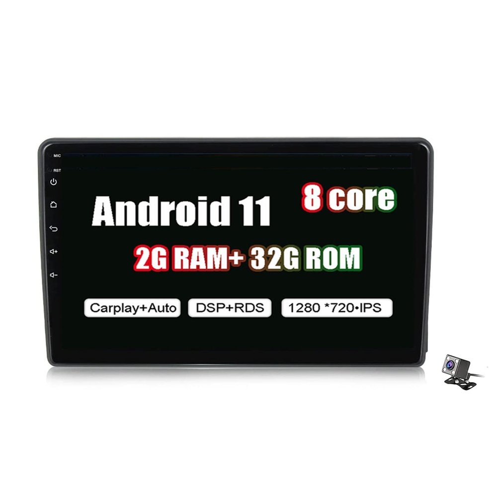 Double Din Car Stereo 9 Inch Head Unit for Ford Focus Android 11 Car Radio DVD Player Auto GPS Radio Multimedia Player Support WiFi Bluetooth FM USB DSP RDS Carplay DAB+
